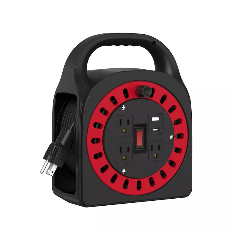 3 Outlets Usb ပလပ်စတစ်ကြိုး 50 ပေ