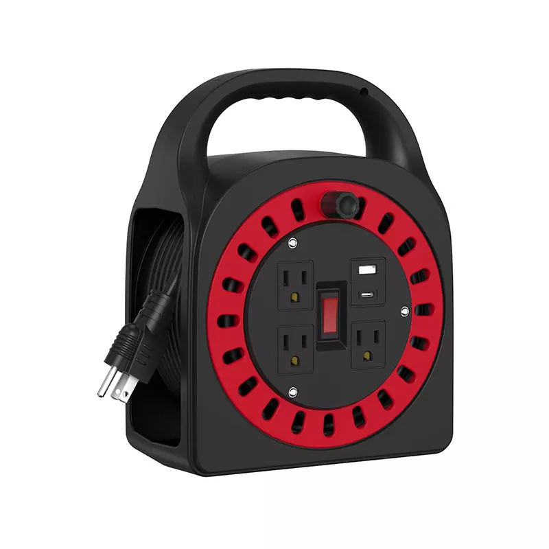 3 Outlets Usb ပလပ်စတစ်ကြိုး 50 ပေ