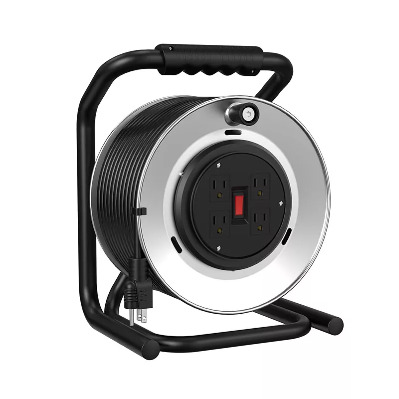 4 Outlets သတ္တုကြိုး Reel 120 ပေ 4 Outlets သတ္တုကြိုး Reel 120 ပေ